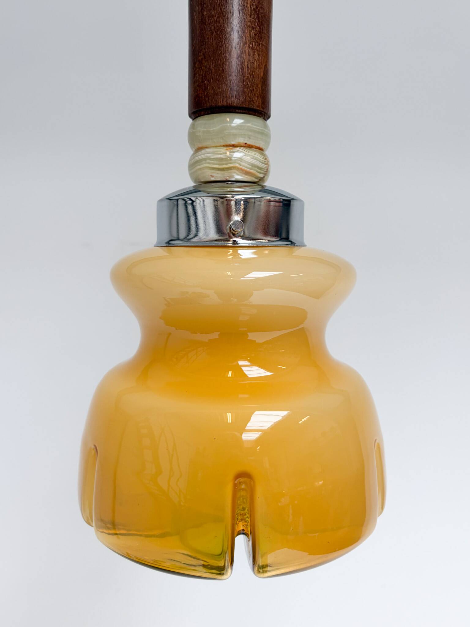 Amber colored Murano glass ceiling lamp from Italy, 1960s