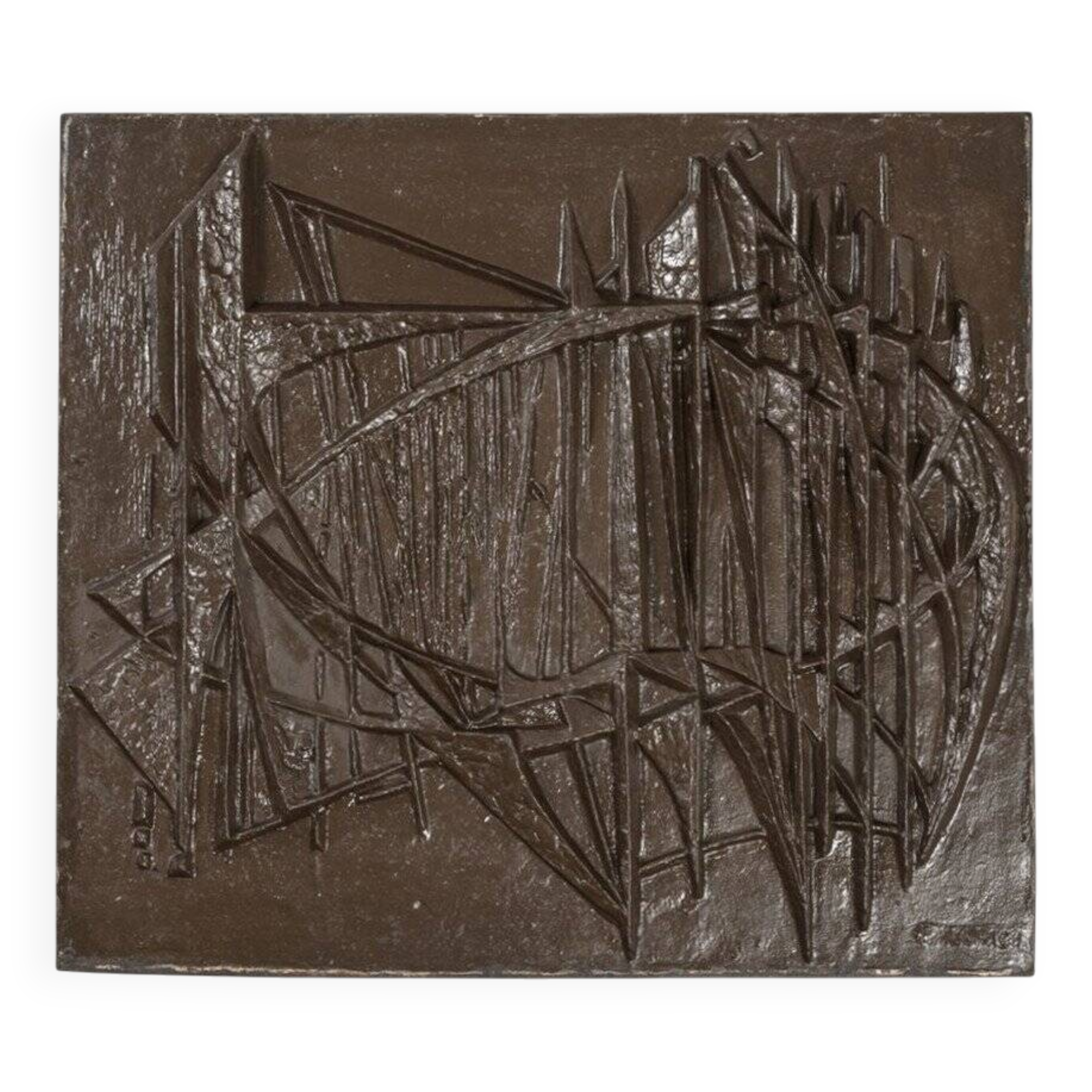 Sculpture Murale en Fonte par F. Loriot pour Stern