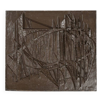 Sculpture Murale en Fonte par F. Loriot pour Stern