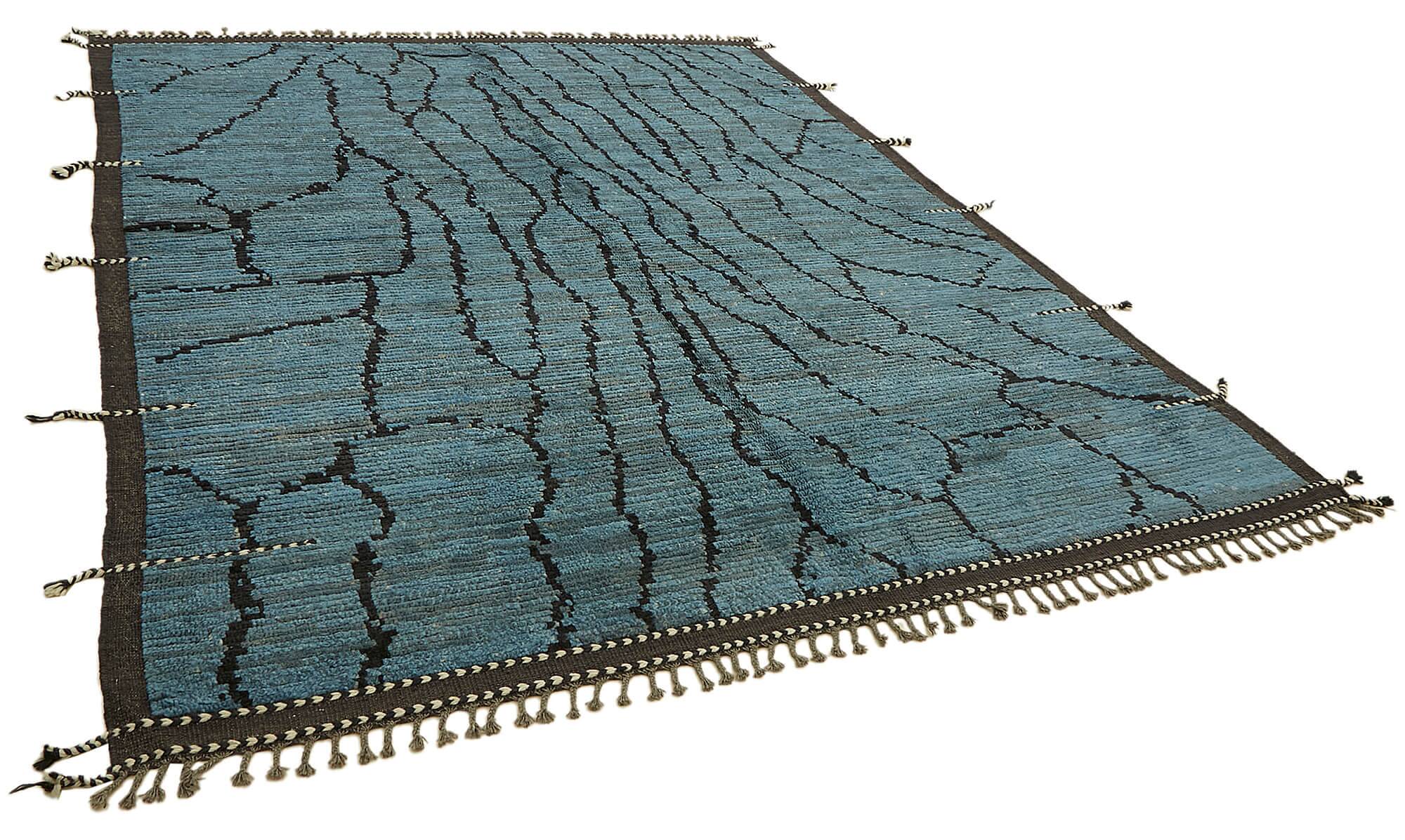 Handmade Tribal Decorative 250 cm x 310 cm Blue Wool Carpet