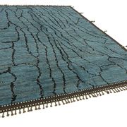Handmade Tribal Decorative 250 cm x 310 cm Blue Wool Carpet