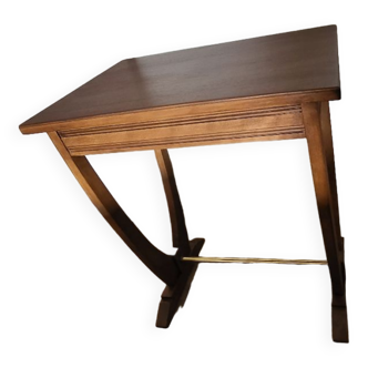 Art deco wood & brass table