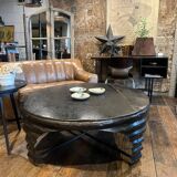 Table basse ronde industrielle