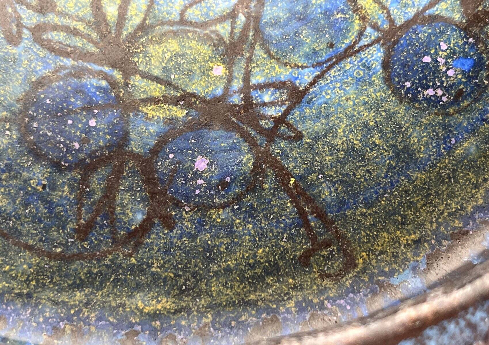 Large studio pottery bowl in modern mid-century Danish style by Bangholm, 1960s.