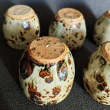 Set of 20th-century stoneware liqueur glasses