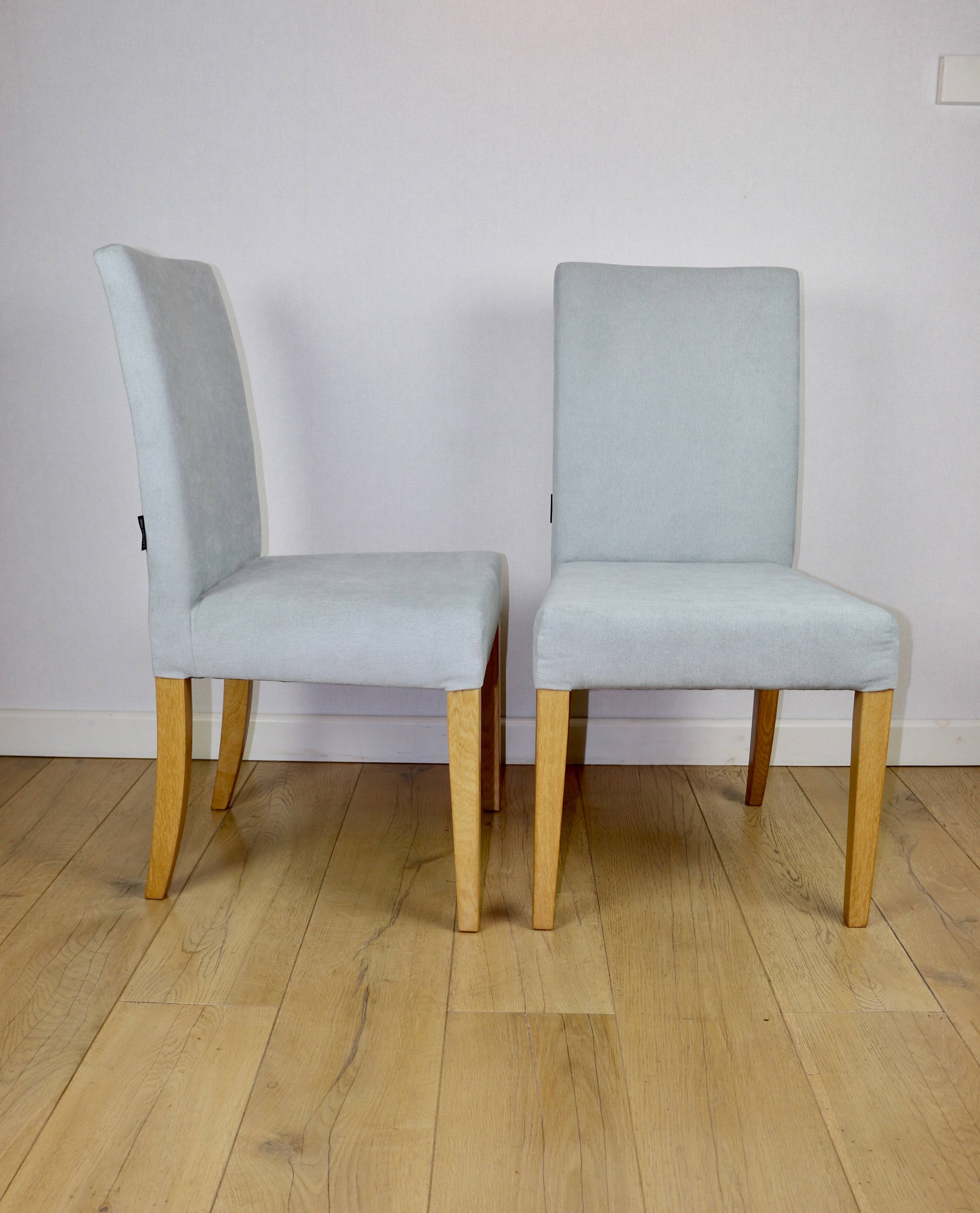 Oak chairs Ikea after renovation vintage blue-celadon-grey - 2 pieces - set