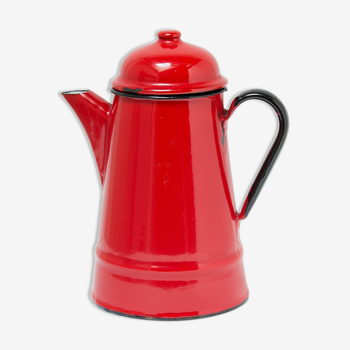 Cafetière émaillée rouge