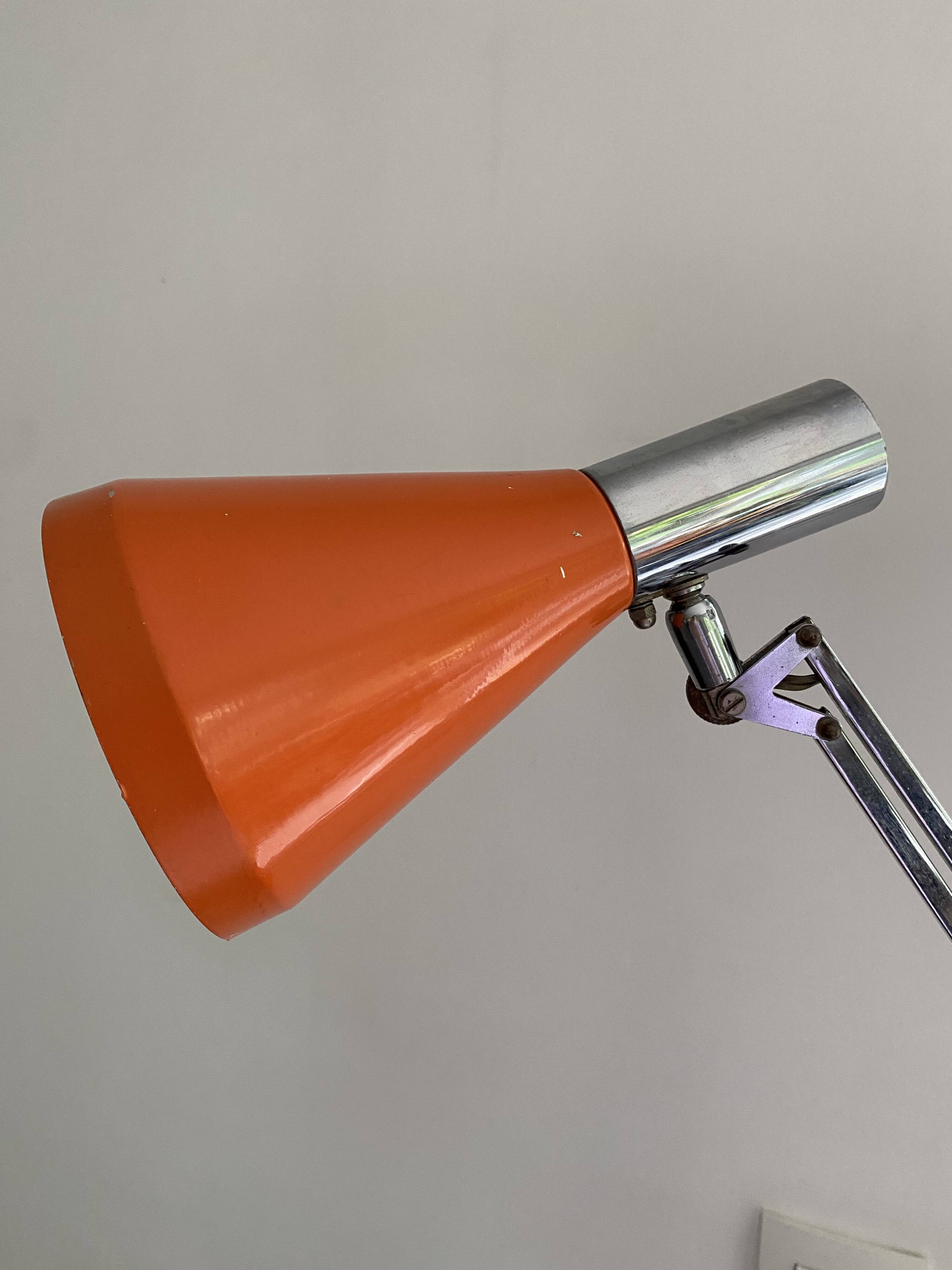 FASE lamp vintage 70s orange architect desk lamp space age design Very good