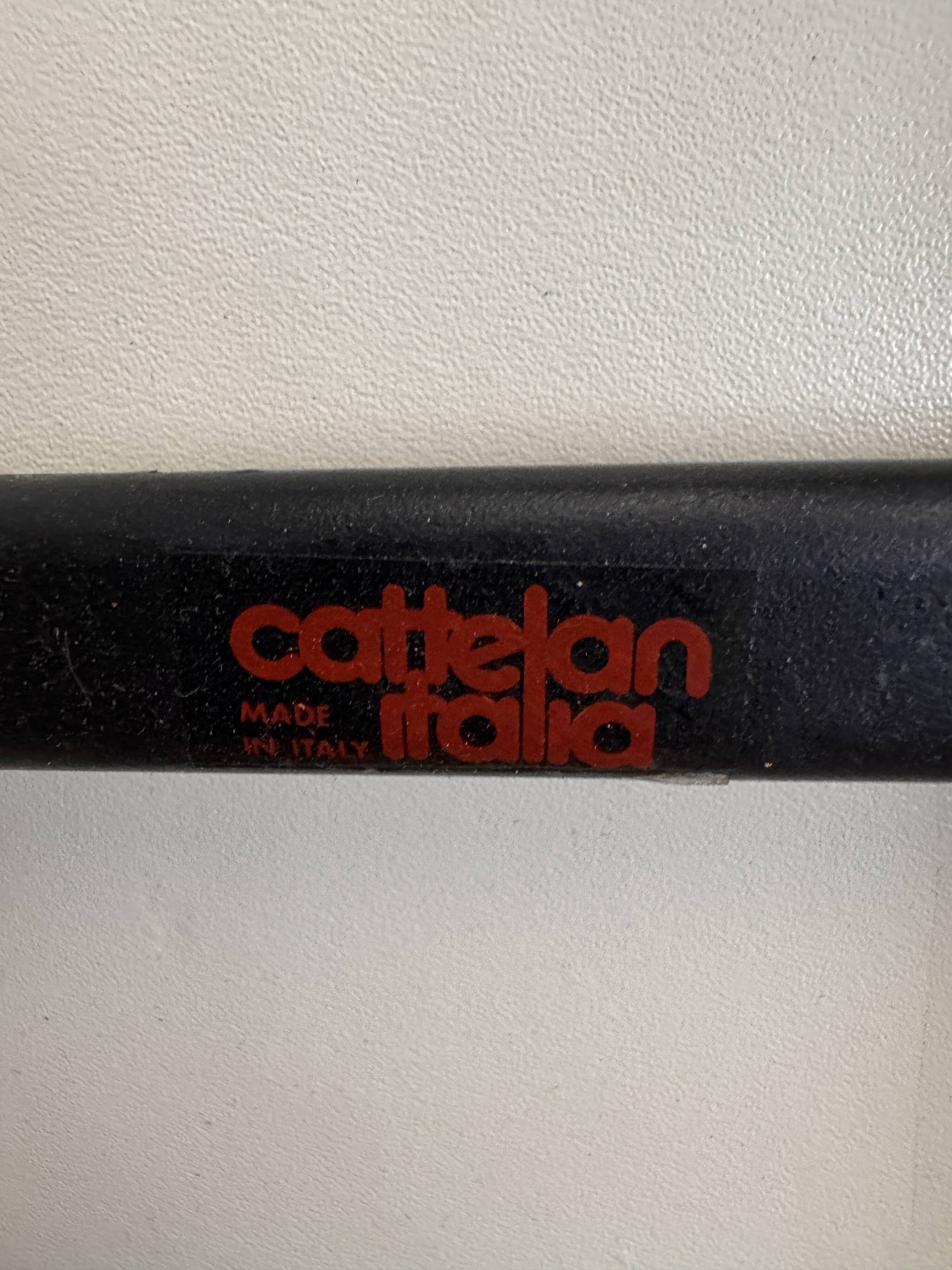 Set of 4 Cattelan Italia white leather chairs from the 1980s, vintage Italian design