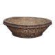 Large old wicker bowl, straw and bramble, woven bowl, rustic.