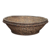 Grande coupe osier ancienne, bourgne paille et ronce, coupe tressé, campagn