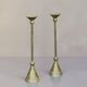 Pair of bronze patina metal candlesticks