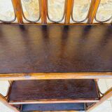 Vintage two-tier bamboo and rattan shelf with storage, Circa 1960