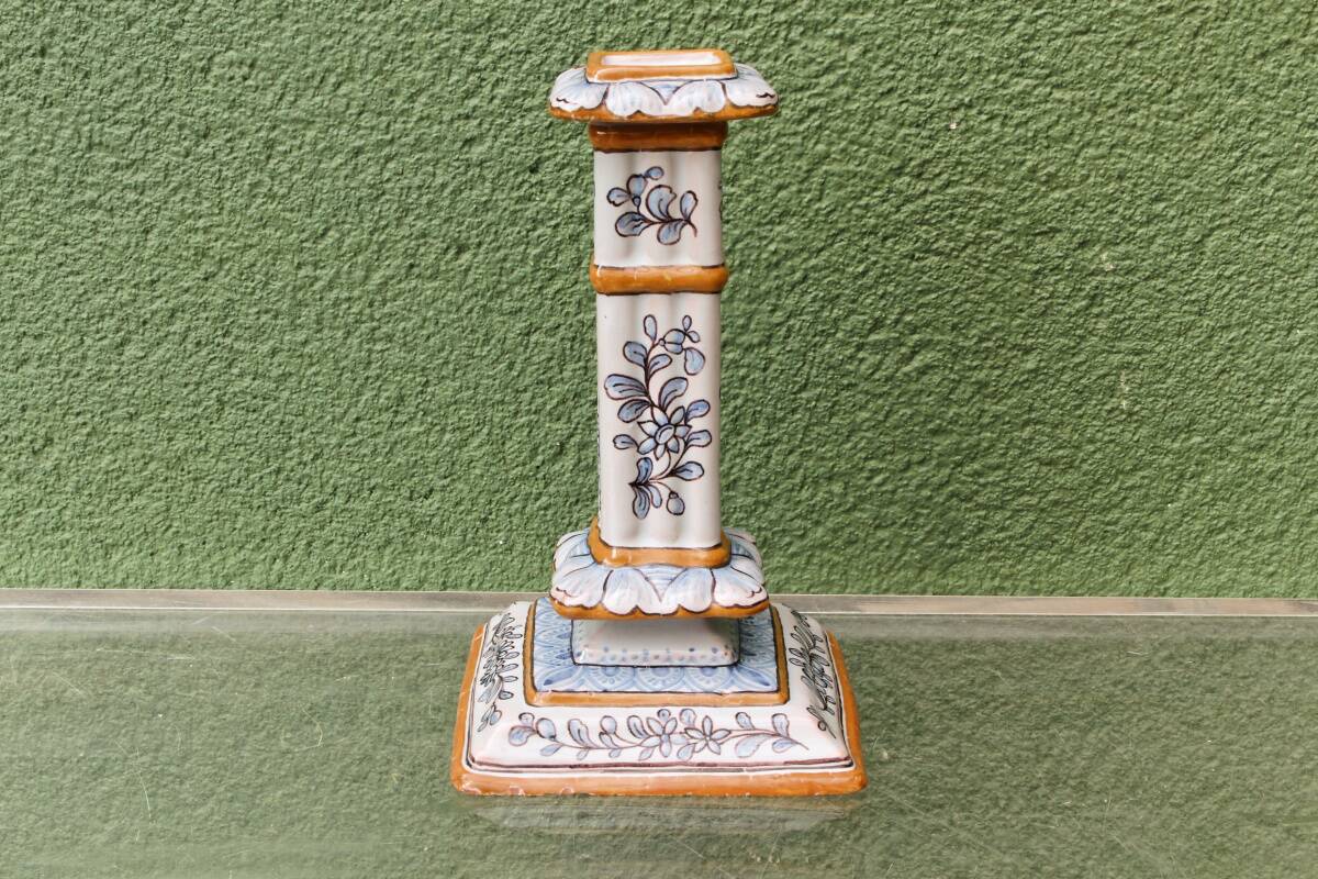 Montagnon candlestick, in Nevers earthenware.