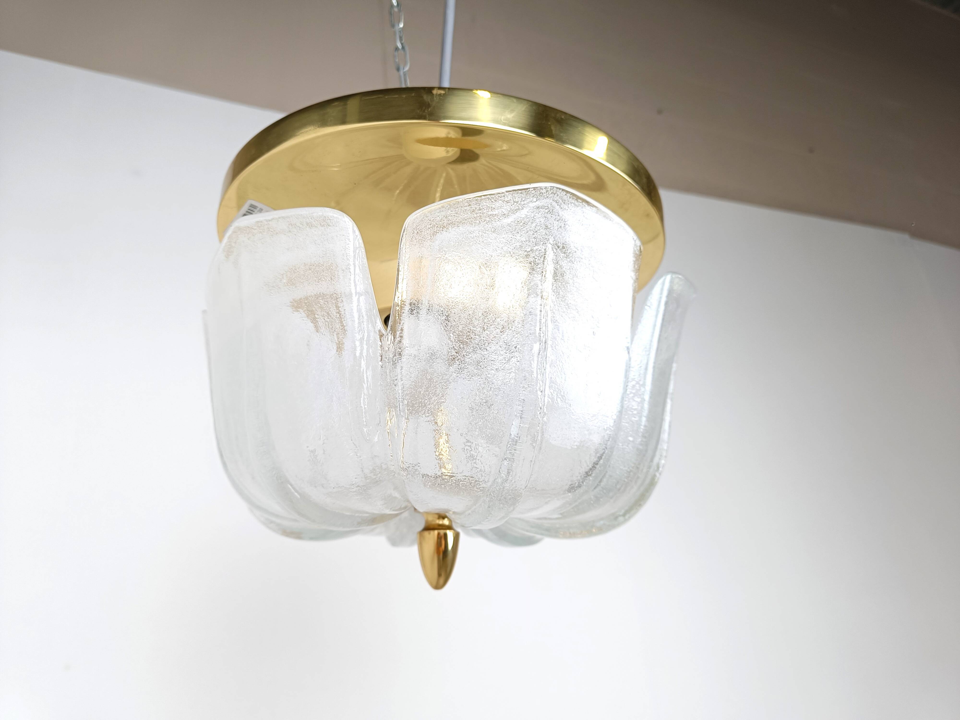 Vintage chandelier by Glashutte Limburg, 1960s