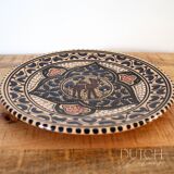 Vintage Hand Painted Tunisian Decorative Plate With Camel, Ornate Stoneware