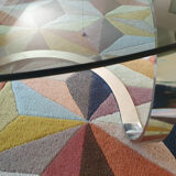 Oval coffee table chrome metal and smoked glass 70s