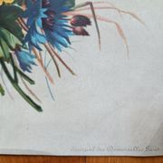Lithographie bouquet de fleurs des champs tricolore