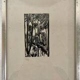 Set of six art deco linocuts
