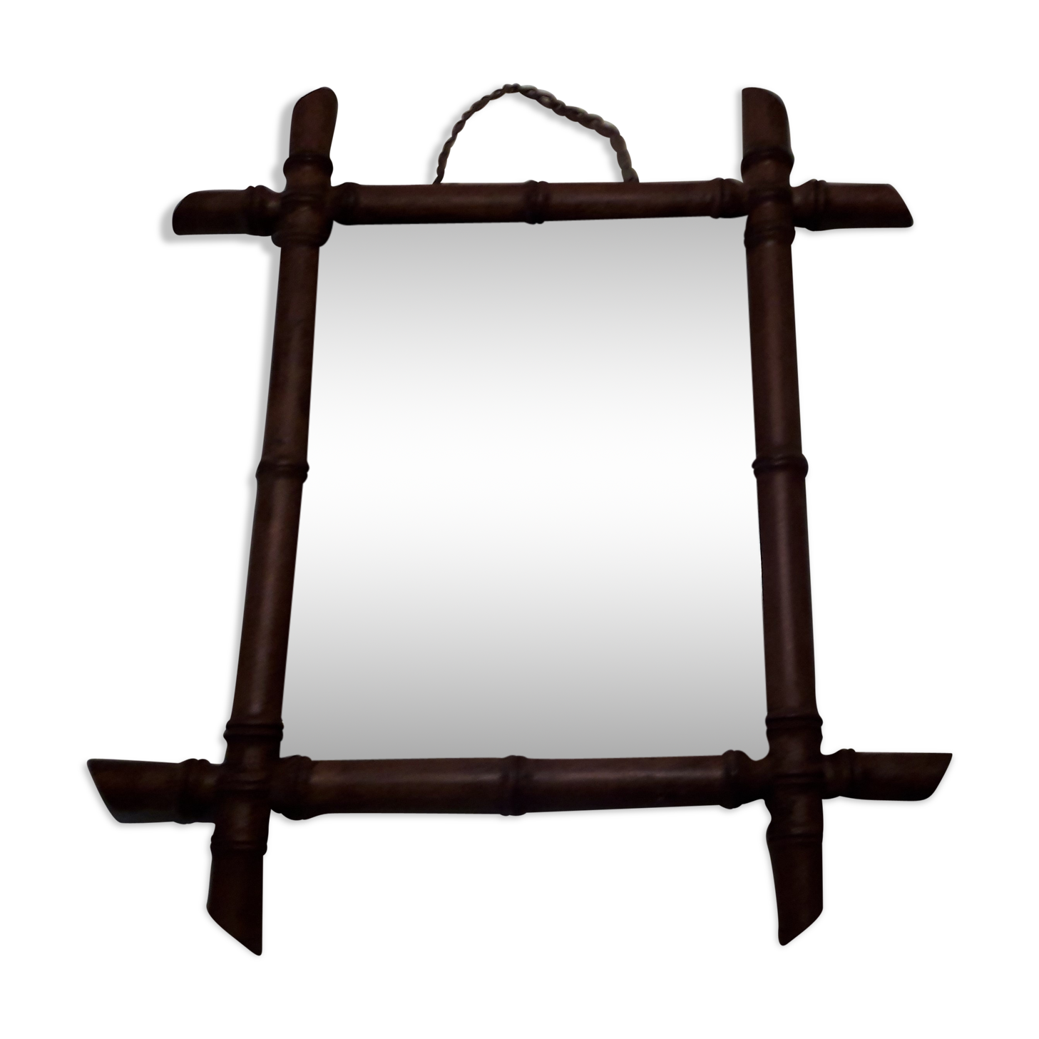 Mirror frame turned wood years 20 46 cm X 40 cm