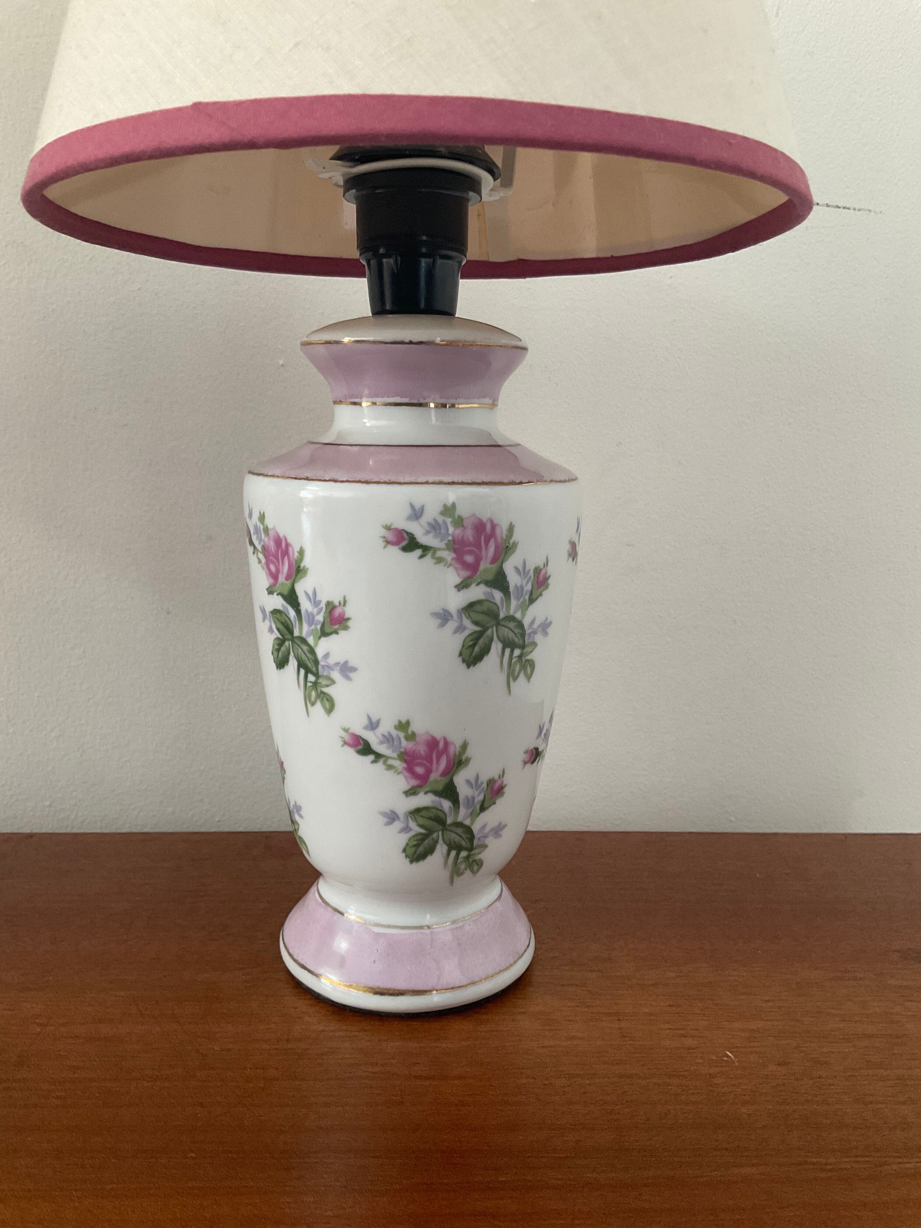 Pair of vintage 70s porcelain lamps