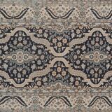 Handknotted Indigo Turkish Oushak Rug with Medallion 3'1" X 5'4"