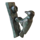 Door knocker/hammer in Green Pic shape, in cracked effect cast iron with green patina