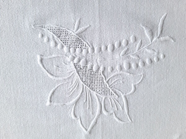 Embroidered tablecloth and 12 towels