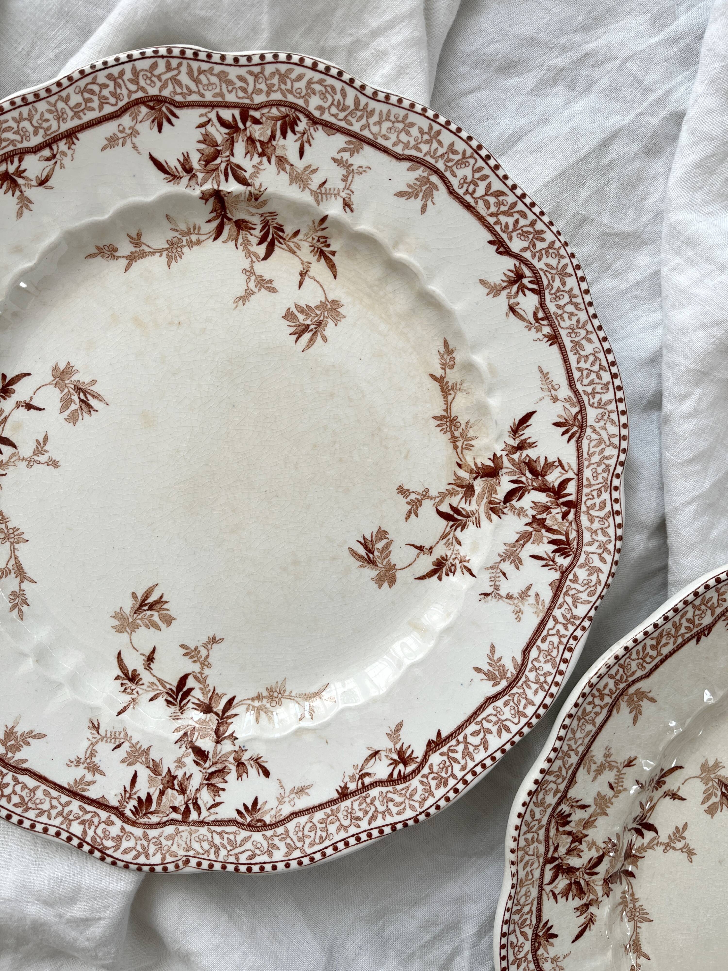 8 Ridgways England Royal Semi Porcelain "Eton" Ironstone Dinner Plates