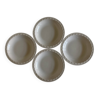 Set of 4 Festons soup plates by Pierre Motton Gien 1970