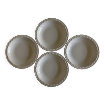 Set de 4 assiettes creuses Festons de Pierre Motton Gien 1970