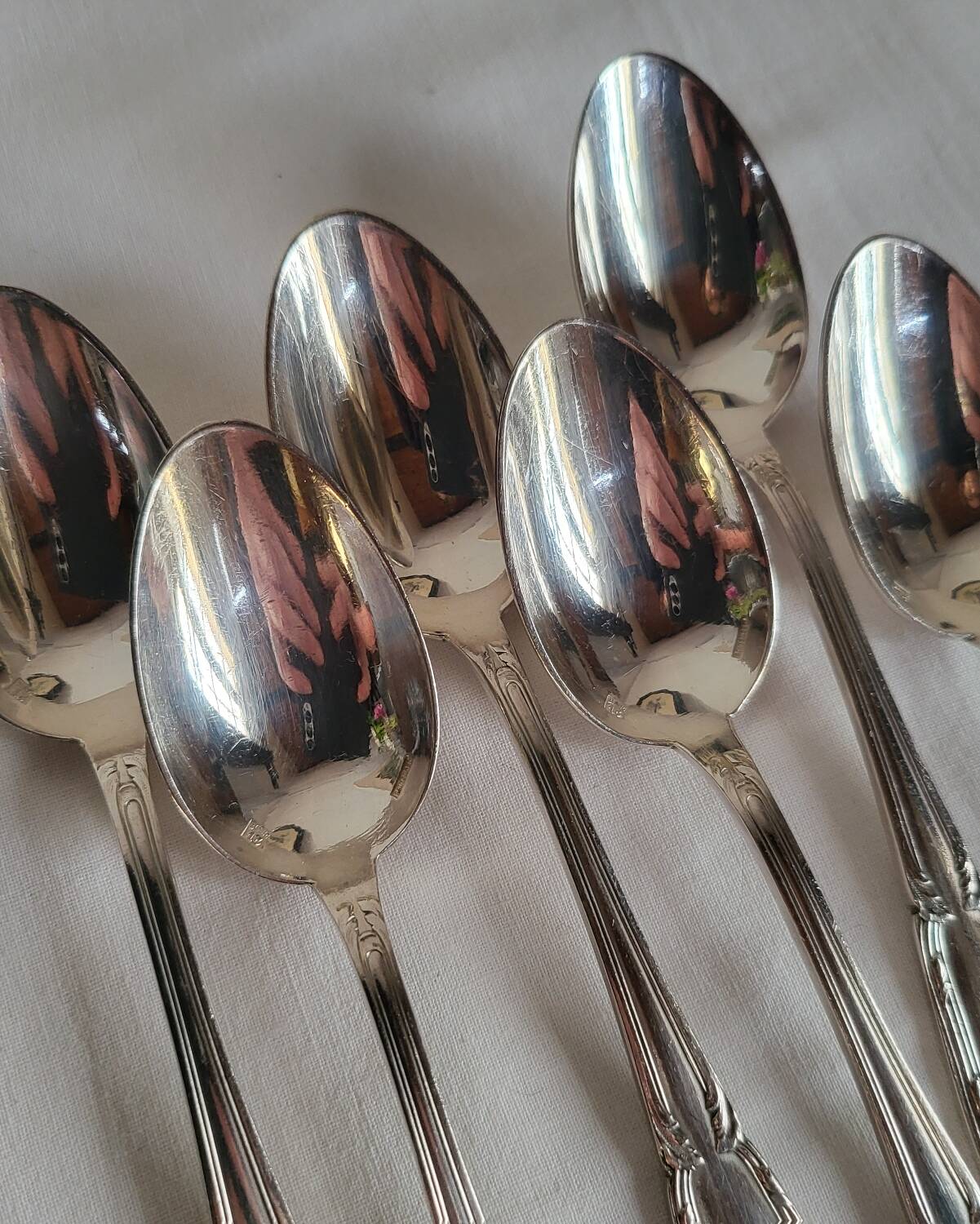 6 Small Silver-Plated Metal Spoons Boulenger Dessert Cutlery