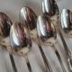 6 Small Silver-Plated Metal Spoons Boulenger Dessert Cutlery