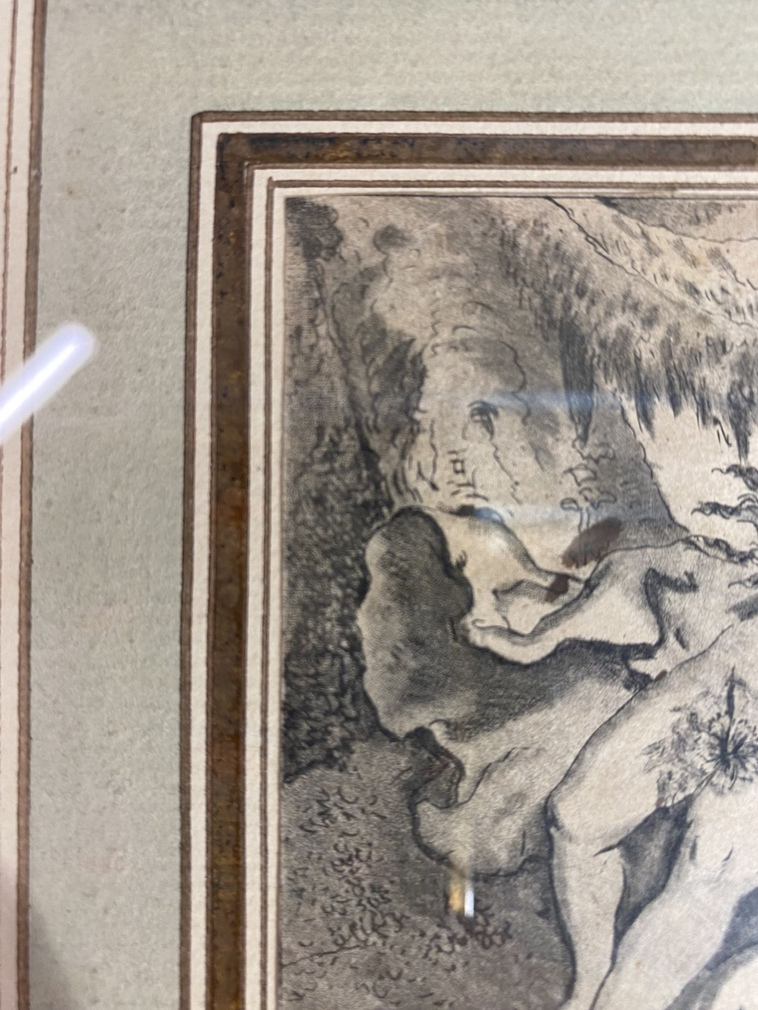 Antique print, Venus and Cupid after Francois Boucher early XX century