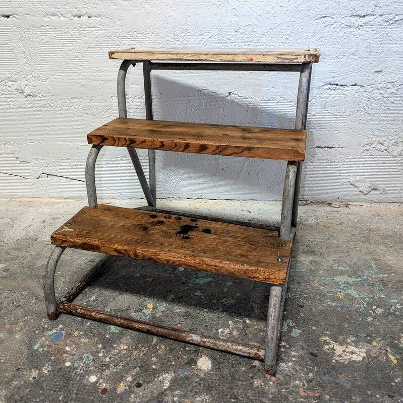 Metal and wood stepladder