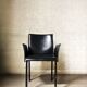 Office chair with armrests in thick black leather, Cattelan Italy.