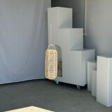 Small lantern-shaped rattan suspension H35 D15
