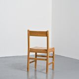 Pair of pine chairs, Maison Regain, France, circa 1970