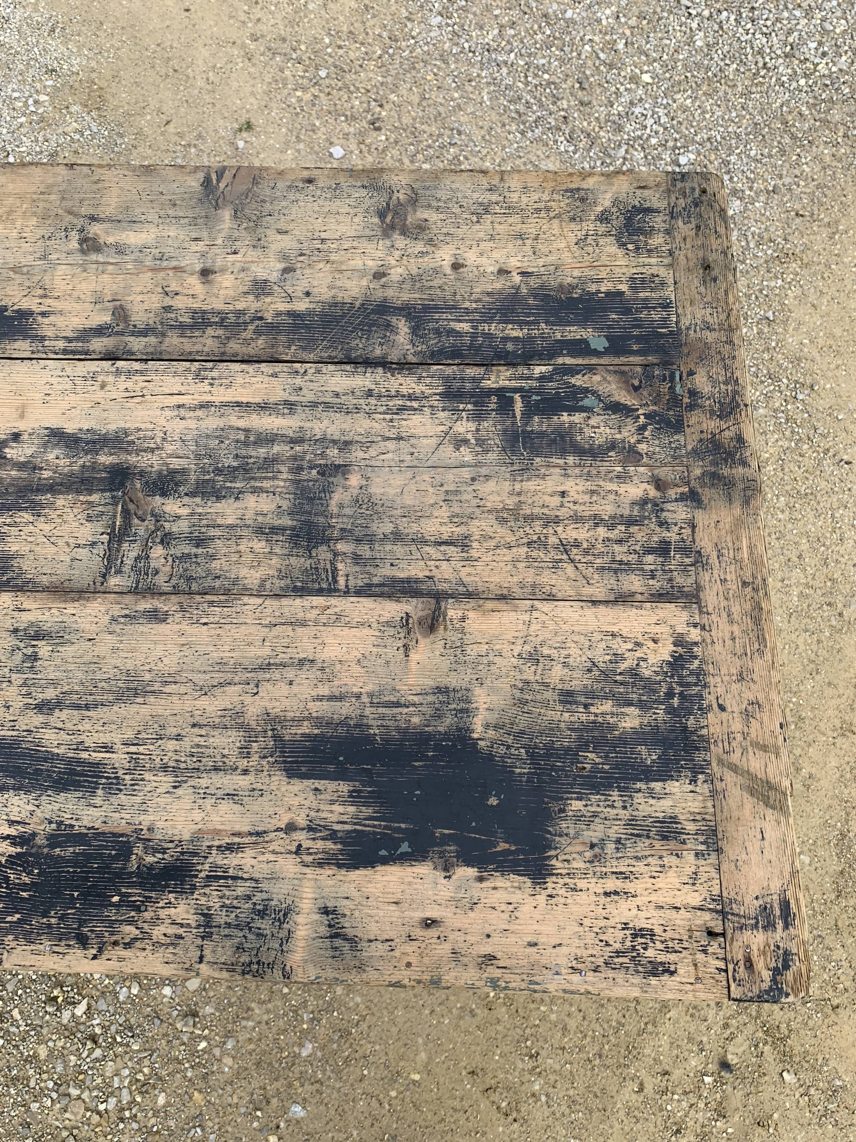 Old black wooden farmtable