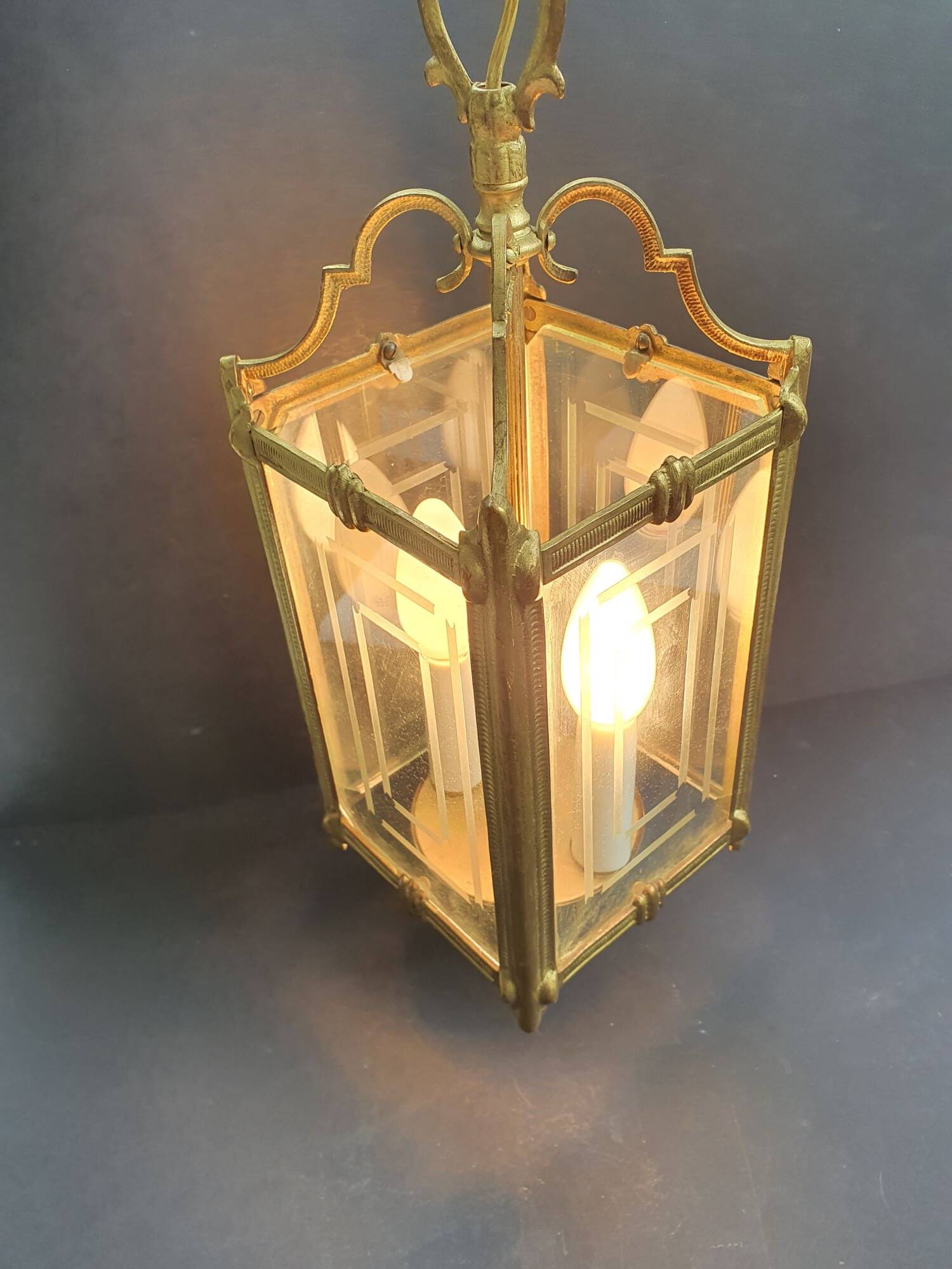 Lanterne quatre verres transparent vintage