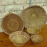 Set of vintage wicker baskets