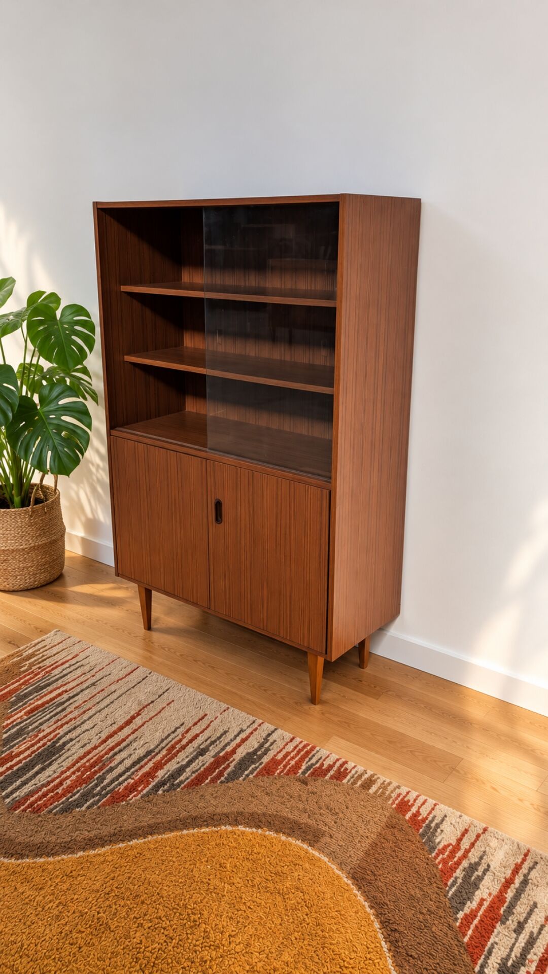 Vintage Scandinavian design display cabinet