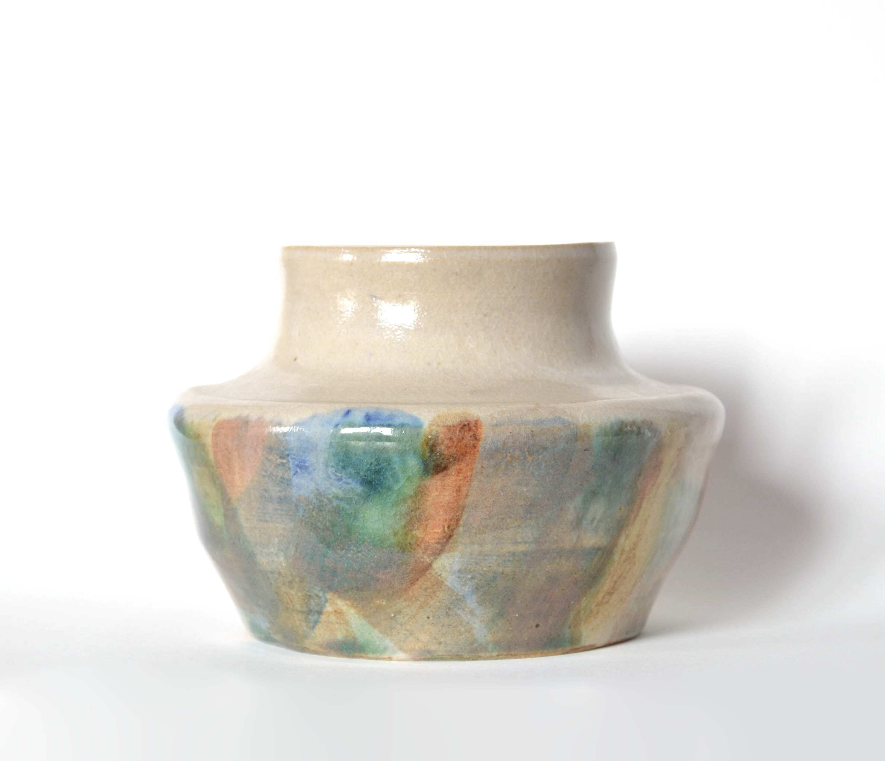 Handcrafted stoneware vase signed