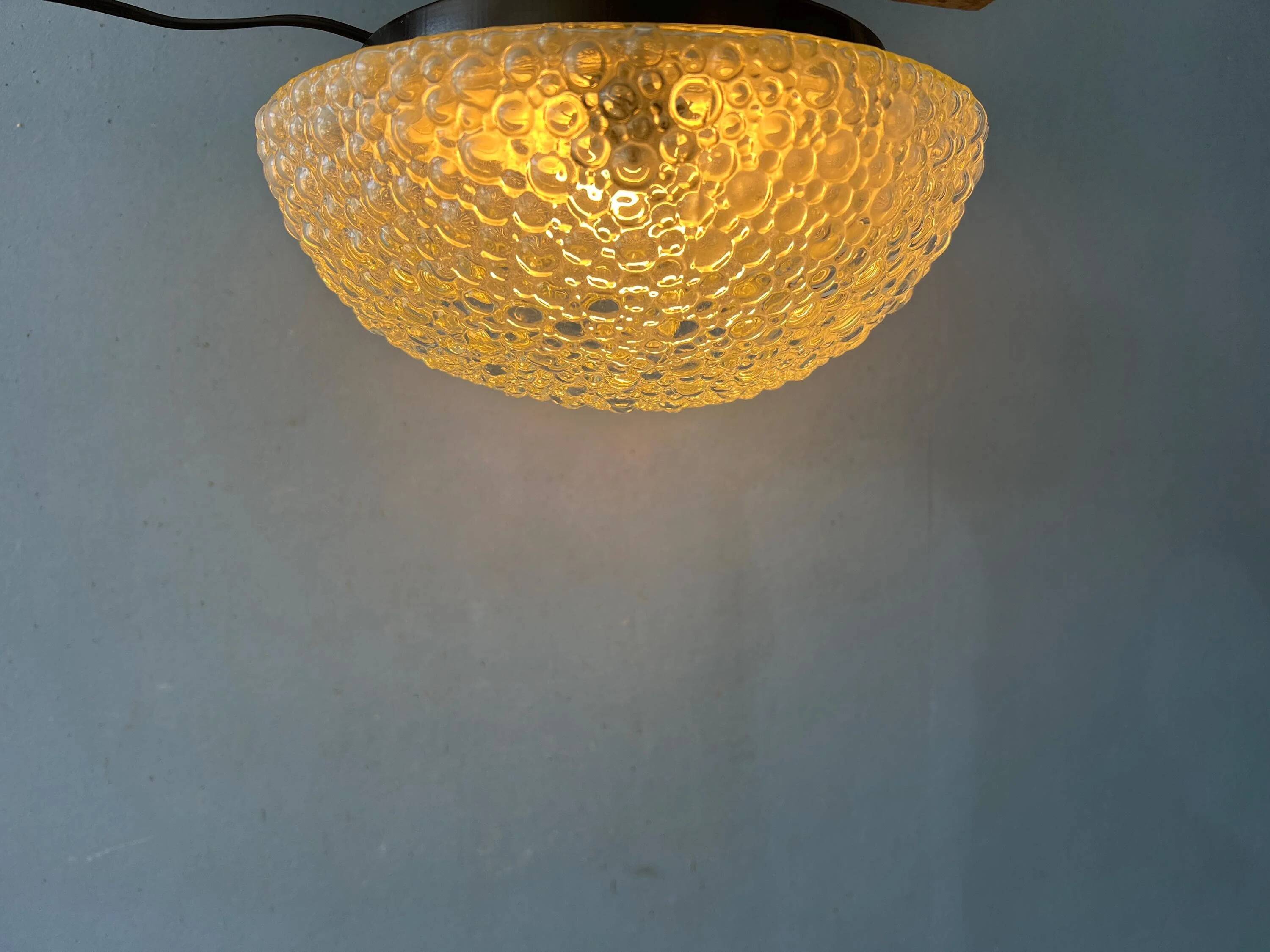 Vintage glass ceiling light by Helena Tynell for Glashütte Limburg