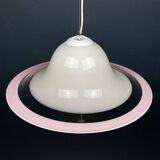 White and pink Murano glass pendant lamp, Italy, 1970s.