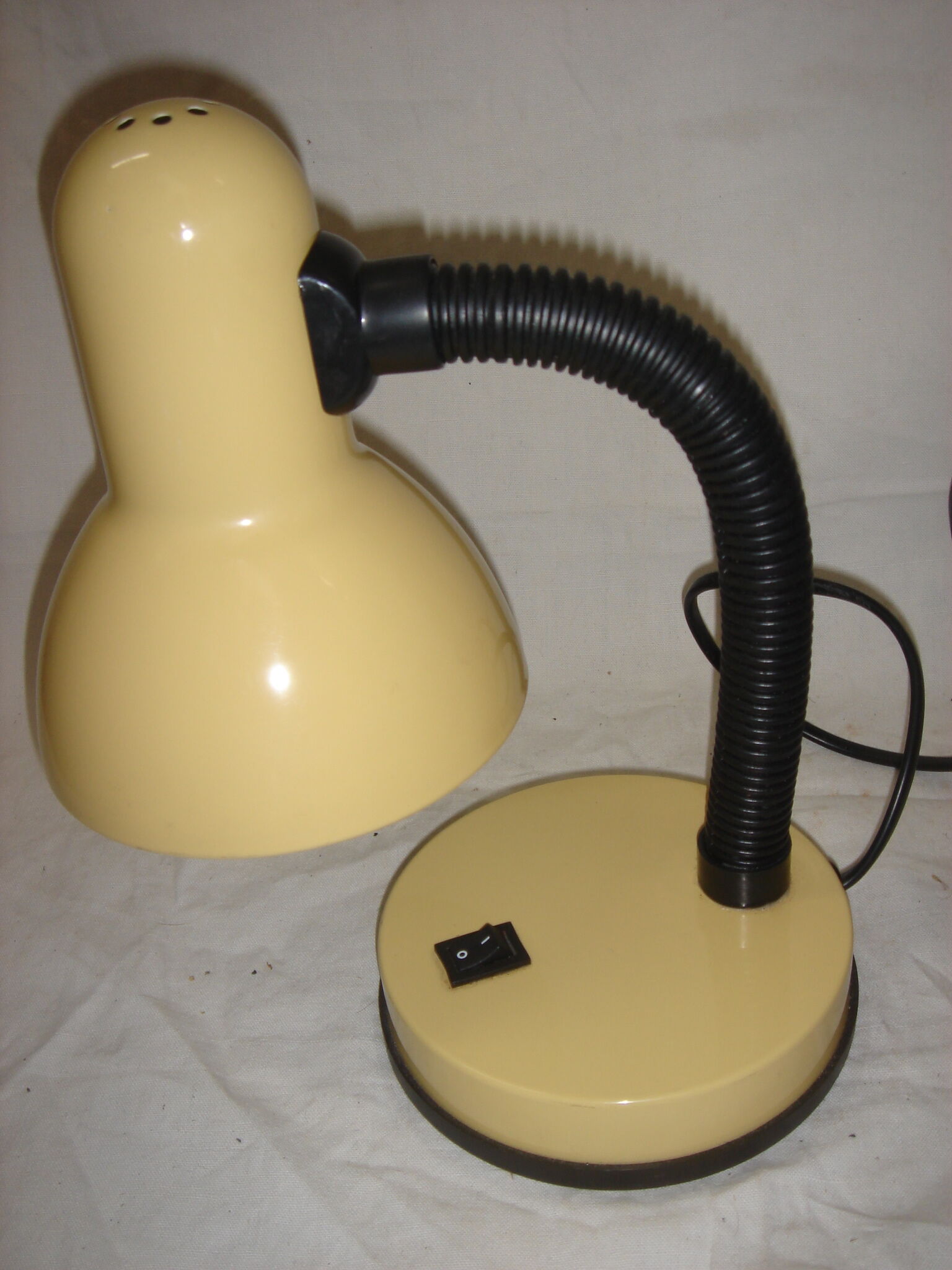 1970 yellow metal desk lamp