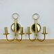 Pair of brass wall lamps Hollywood Regency Je Fassung
