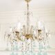 Marie-Thérèse chandelier in crystal and blue Murano glass
