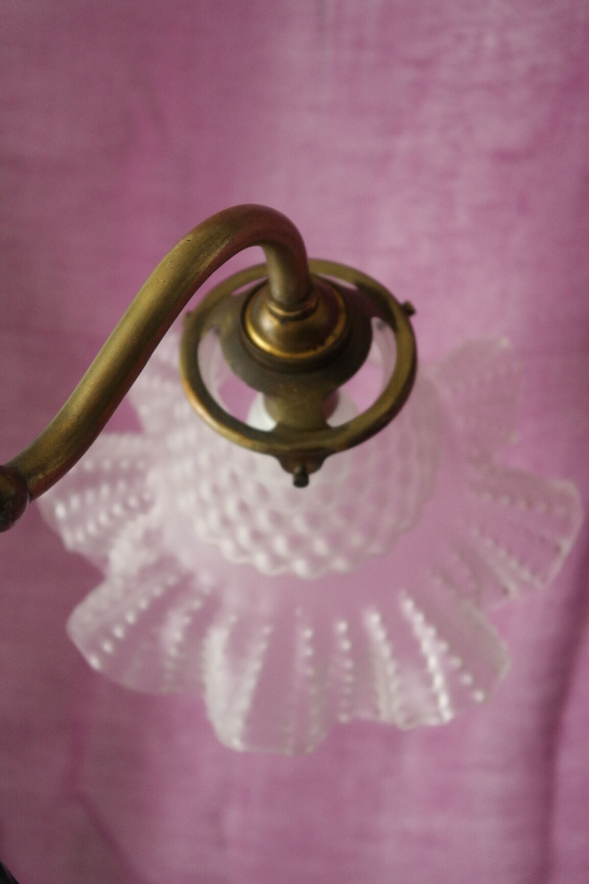 Lampe tulipe articulée art nouveau laiton