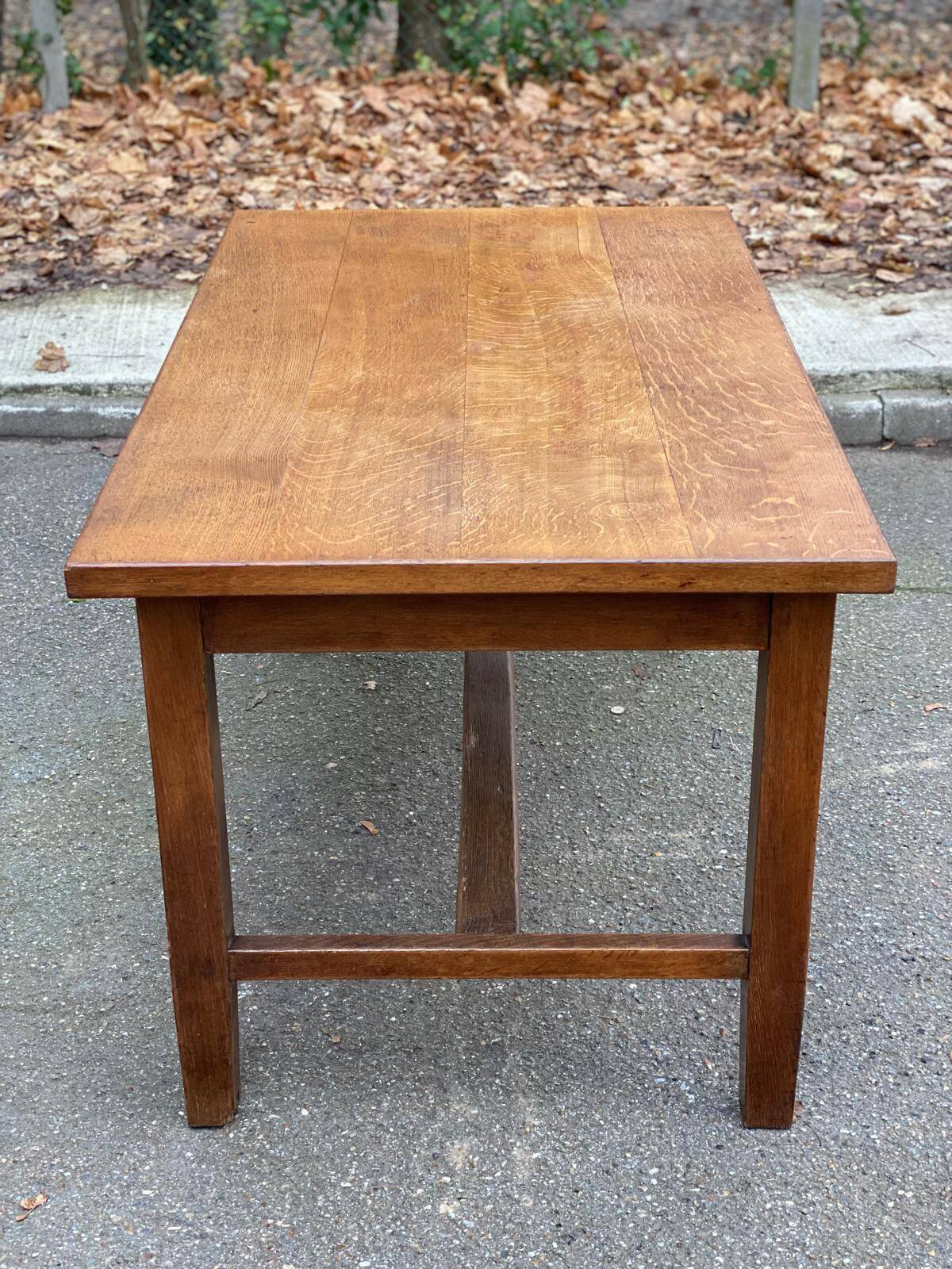 19th century solid oak farmhouse table, 140x80cm